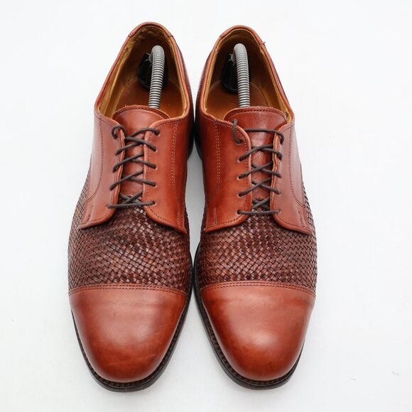 Allen Edmonds Lauderdale Men's 10 D Woven Cap Toe Derby Oxford Dress Shoes USA - Picture 2 of 11